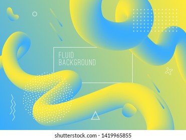 Vector geometric background with modern fluid shapes. Dynamical abstract gradient flowing forms.