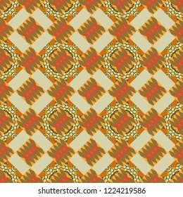 Vector geometric background, mosaic pattern in gray, brown and orange colors, graphic design. Geometric abstract background, geometric seamless pattern, shapes, tiles, stylized art.