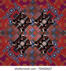 Vector geometric background, mosaic pattern in red, black and pink colors, graphic design. Geometric abstract background, geometric seamless pattern, shapes, tiles, stylized art.