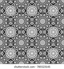 Vector geometric background, mosaic pattern in black, white and gray colors, graphic design. Geometric abstract background, geometric seamless pattern, shapes, tiles, stylized art.