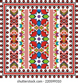 vector geometric background on the motives of Russian and Ukrainian folk art
