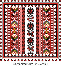 vector geometric background on the motives of Russian and Ukrainian folk art