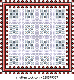 vector geometric background on the motives of Russian and Ukrainian folk art