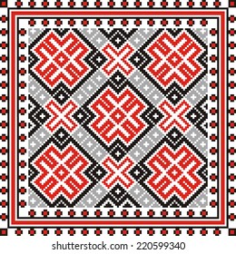 vector geometric background on the motives of Russian and Ukrainian folk art