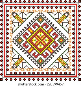 vector geometric background on the motives of Russian and Ukrainian folk art