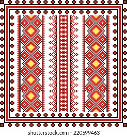 vector geometric background on the motives of Russian and Ukrainian folk art