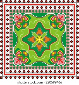 vector geometric background on the motives of Russian and Ukrainian folk art