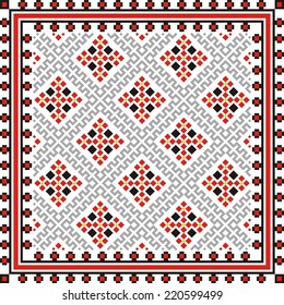 vector geometric background on the motives of Russian and Ukrainian folk art