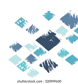 Vector geometric background with place for text. Abstract creative concept for flyer, invitation, greeting card, placards, diary, notebook, poster design. Grunge rhombus background.