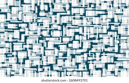Vector. Geometric background with rectangular shapes, White green random rectangular background
