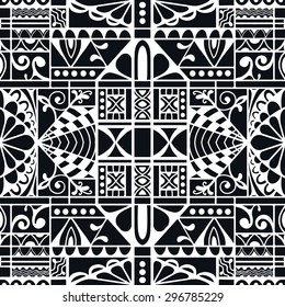 Vector geometric background seamless pattern. Tribal ethnic ornament. Arabic indian motif, lace fabric texture.