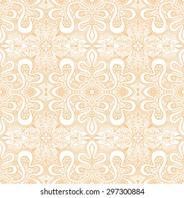 Vector geometric background seamless pattern. Tribal ethnic ornament. Arabic indian motif, lace fabric texture.