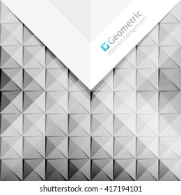 vector geometric background of squares and triangles with place for text