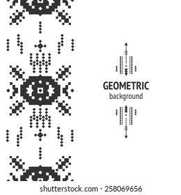 Vector Geometric background, Tribal seamless pattern, ethnic collection, aztec stile isolated on white background