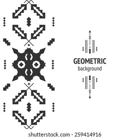 Vector Geometric background, Tribal seamless pattern, ethnic collection, aztec stile isolated on white background