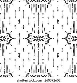Vector Geometric background, Tribal seamless pattern, ethnic collection, aztec stile isolated on white background