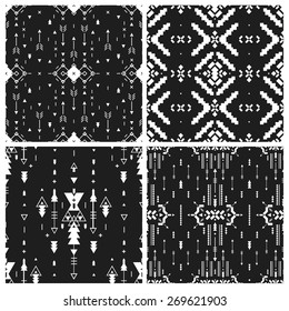 Vector Geometric background, Tribal seamless pattern, ethnic collection, aztec stile