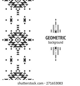 Vector Geometric background, Tribal seamless pattern, ethnic collection, aztec stile isolated on white background