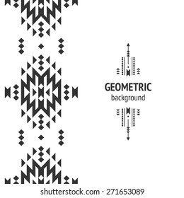 Vector Geometric background, Tribal seamless pattern, ethnic collection, aztec stile isolated on white background