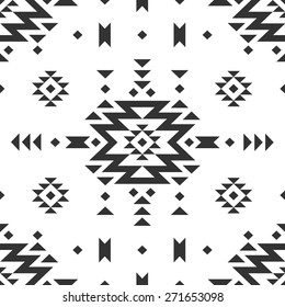 Vector Geometric background, Tribal seamless pattern, ethnic collection, aztec stile isolated on white background