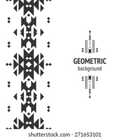 Vector Geometric background, Tribal seamless pattern, ethnic collection, aztec stile isolated on white background