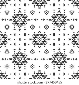 Vector Geometric background, Tribal seamless pattern, ethnic collection, aztec stile isolated on white background