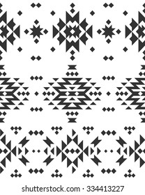 Vector Geometric background, Tribal seamless pattern, ethnic collection, aztec stile isolated on white background