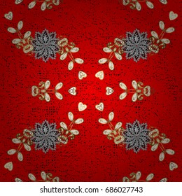 Vector geometric background. For your design, wallpaper. White pattern on red background with white elements. White color illustration.