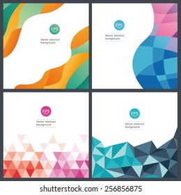Vector geometric backgrounds. Universal colorful template with place for your text.