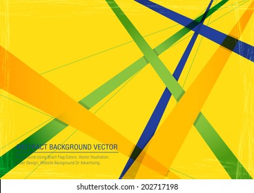 Vector geometric banner in Brazil flag concept, Poster Template Vector Background