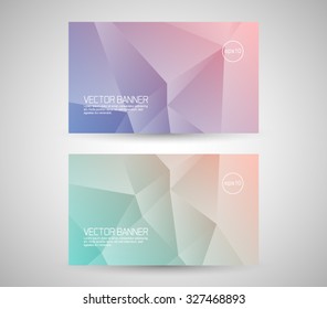 Vector geometric banner, business card. Triangular style design background, clean and modern 