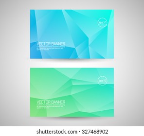 Vector geometric banner, business card. Triangular style design background, clean and modern 