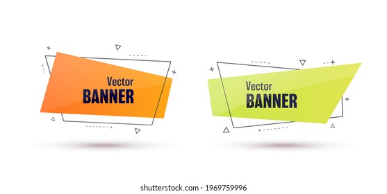 Vector geometric banner isolated on white. Vector illustration