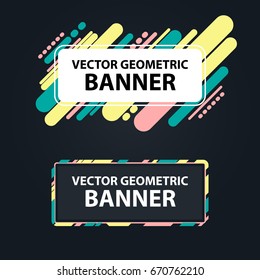 Vector geometric banner on a dark background. Element for design business cards, invitations, gift cards, flyers and brochures