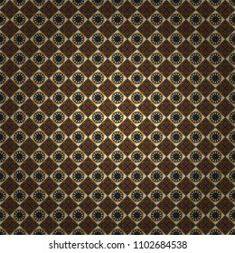 Vector geometric beige, brown and gray flat seamless pattern.