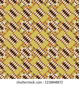 Vector geometric beige, red and brown seamless background.