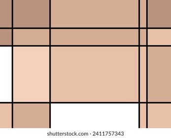 Vektor-geometrischer Beige-Ton mit Quadraten und Rechtecken. Design für Cover, Wallpaper, Karten, Banner, Hintergründe