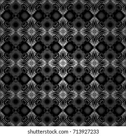 Vector geometric black, gray and white seamless background.