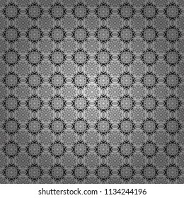 Vector geometric black, white and gray flat seamless pattern.