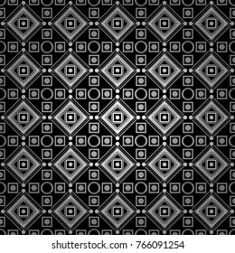 Vector geometric black, white and gray seamless background.
