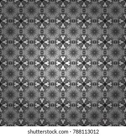 Vector geometric black, white and gray seamless background.