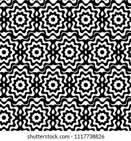 Vector of geometric black and white seamless pattern in oriental style