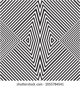 Fondo de patrón transparente vectorial geométrico en blanco y negro, interminable Monocromo moderno, óptico, zigzag, diseño artístico de líneas de banda,