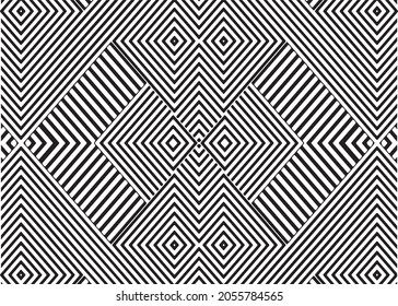 Fondo de patrón transparente vectorial geométrico en blanco y negro, interminable Monocromo moderno, óptico, zigzag, diseño artístico de líneas de banda,