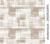 Vector geometric vector bleeding madras beige white linen textures seamless pattern design striped textured. jacquard weave or print  design