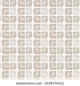 Vector geometric vector bleeding madras color beige tan grey plaid checks white linen textures seamless pattern design striped textured. jacquard weave or print design
