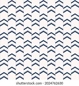 Vector geometric blue chevron seamless pattern on white color background. Use for fabric, textile, interior decoration elements, upholstery, wrapping.