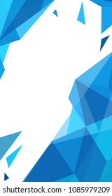 Vector geometric blue polygonal abstract background with triangles. Place for text. Can be used as splash screen for mobile application or smartphone. Vertical layout