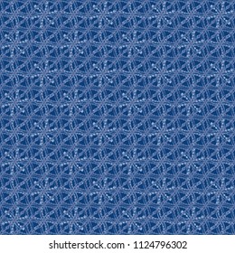 Vector geometric blue seamless background.