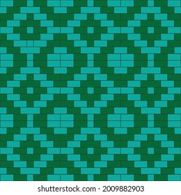 Vector geometric brick seamless pattern on white background. Abstract green squares texture  , Stylish modern fabric background. wicker pattern . Design for print, Fashion wallpaper .